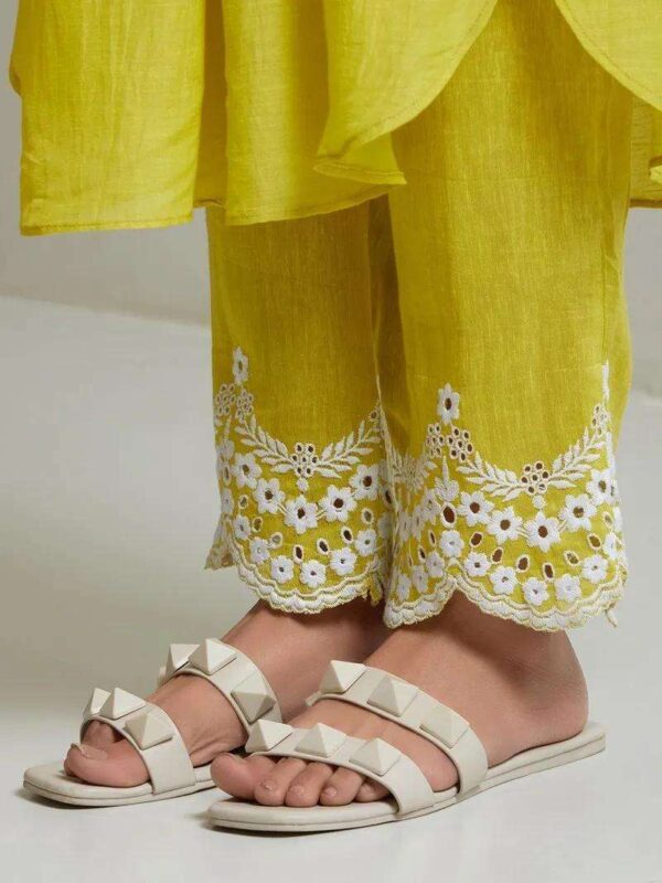 Women?s Traditional Cotton Kurta Palazzo Suit with Dupatta(XL) - Image 5