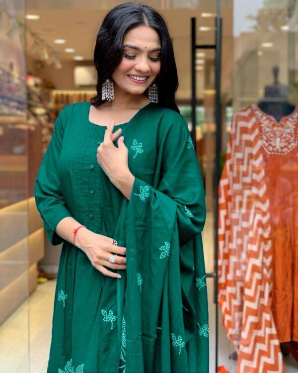 Elegant Everyday Wear ? XXL Embroidered Cotton Floral Dress(M) - Image 7