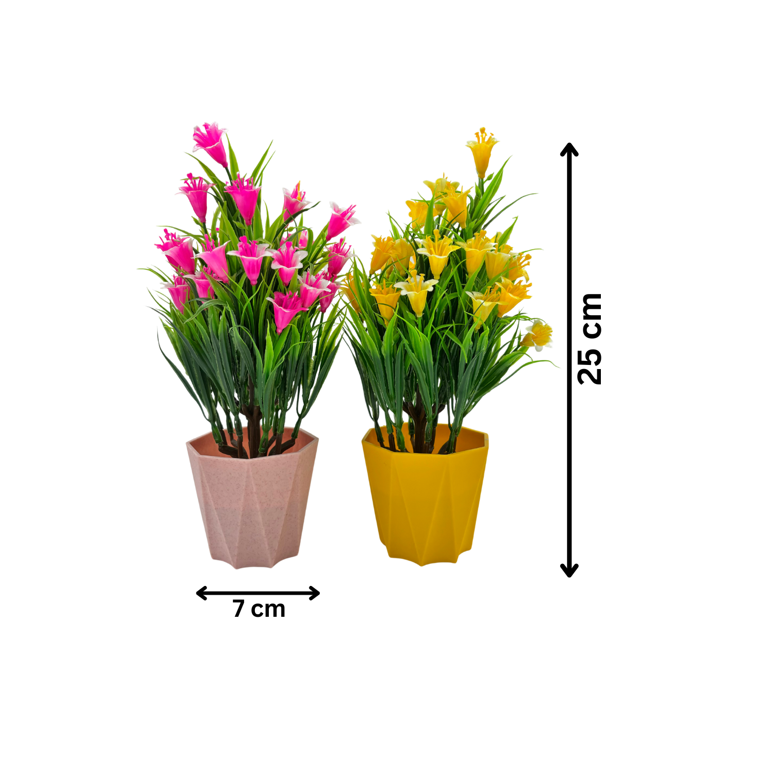 RANI'S CRAFTS Plastic Small Mini Set Of 5 Artificial Plant With Pot Artificial Potted Plants Set Of 5 Home Decor Indoor Small Plants Pot Flowers For Table Desk Decoration (RV-AP4) - Image 3
